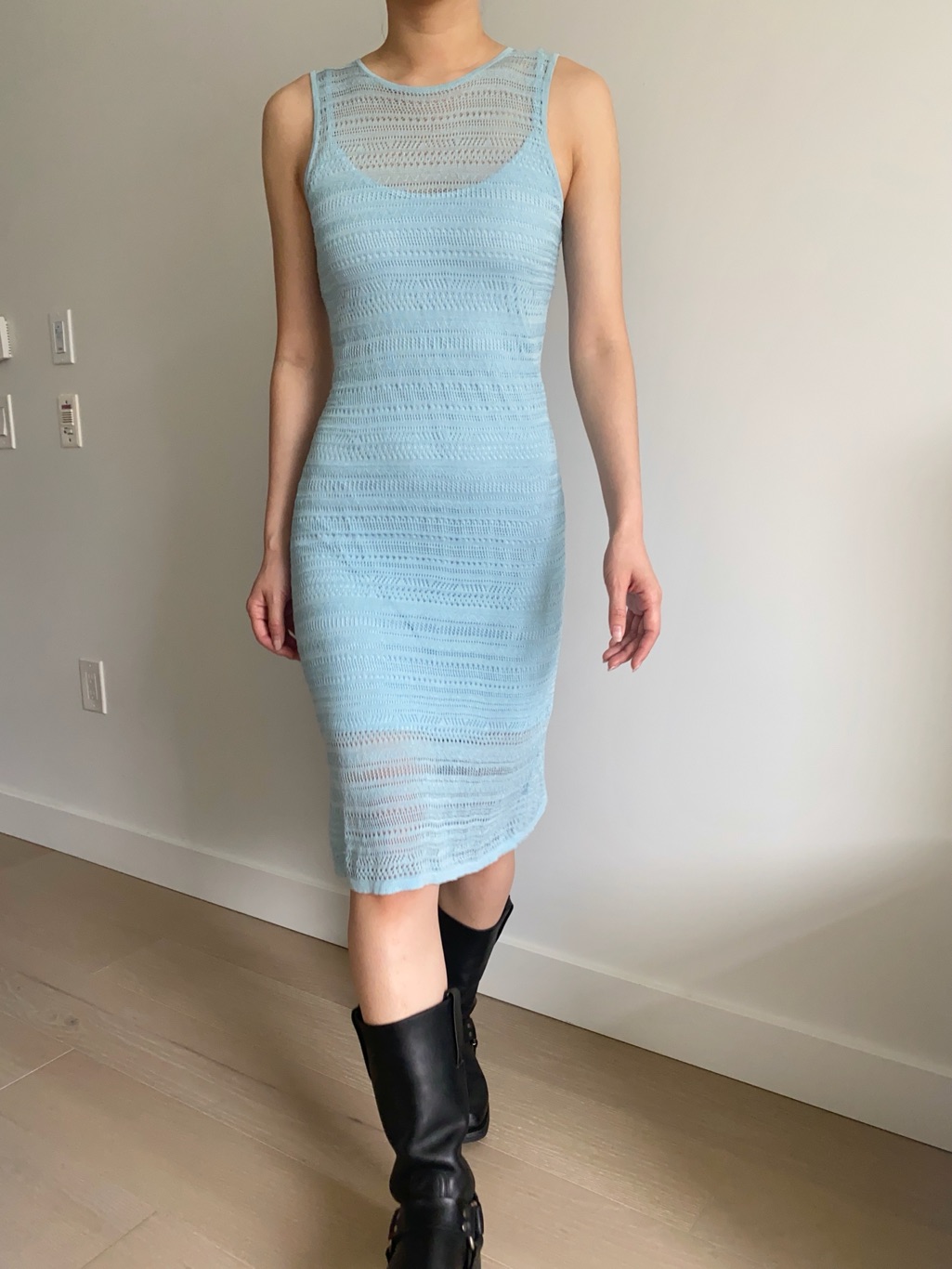 Vintage Ralph Lauren Crochet Knit Midi Dress